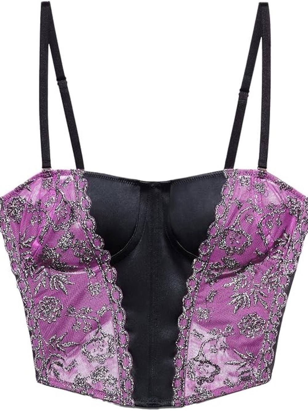 Savage X Fenty Gilded Chains Purple Mesh Bustier Corset Top